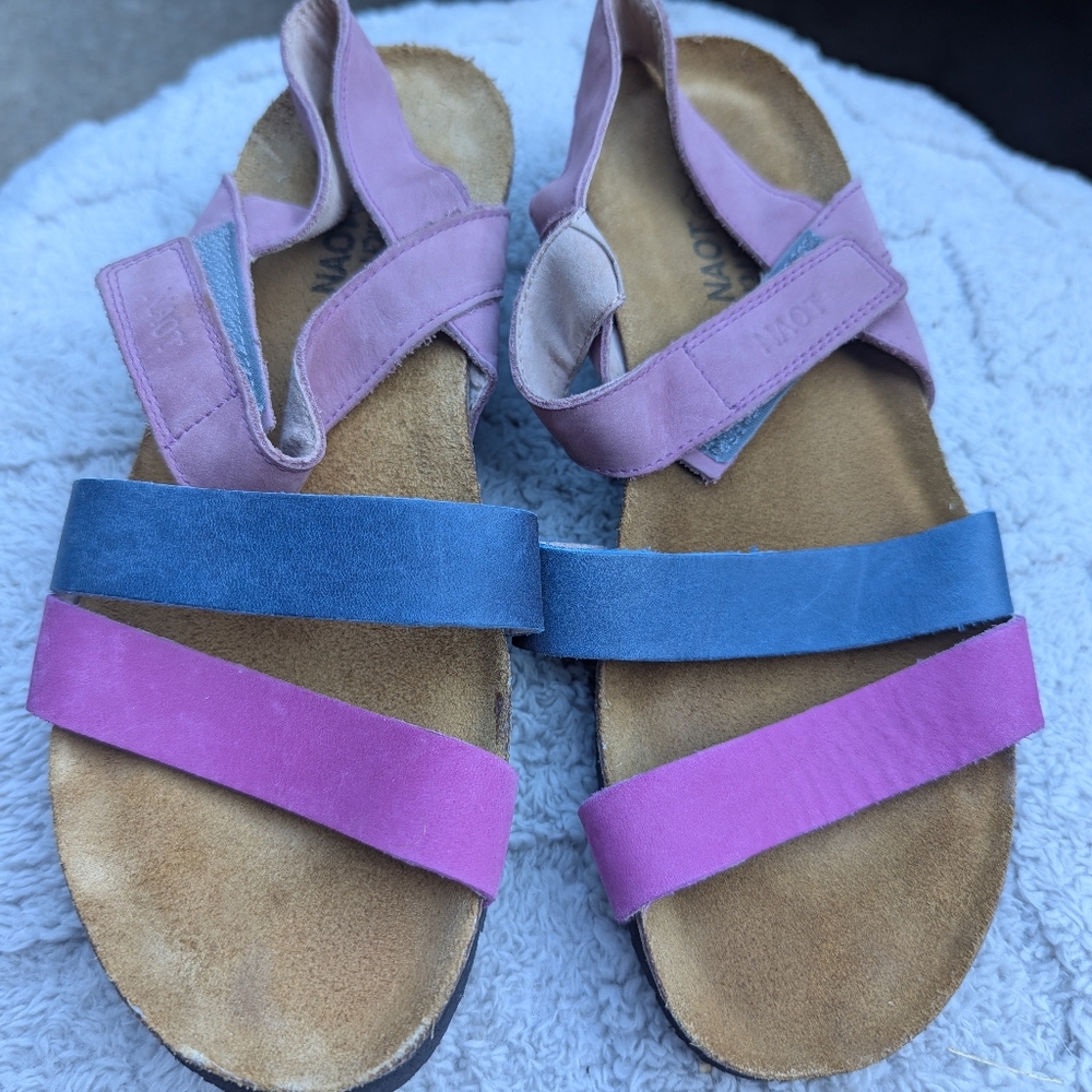 Women's Naot Colorful Velcro Sandals Size 7/38
